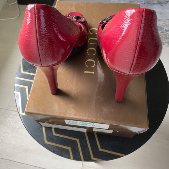 Gucci Patent Leather Peep Toe Heel Red - Vernice Naplack - Picture 3 of 5